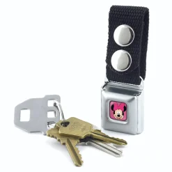 Keychain - Minnie Mouse Face Full Color Pink