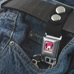 Keychain - Minnie Mouse Face Full Color Pink