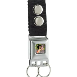 Keychain - Mowgli & Baloo Hugging Leaves2 Full Color Greens