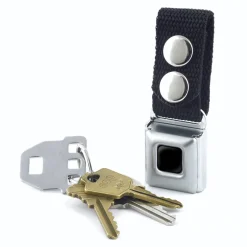 Keychain - Plain Black Full Color - Black Webbing