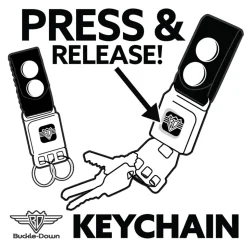 Keychain - Plain Black Full Color - Black Webbing