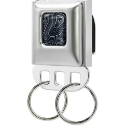 Keyholder - Topographic Map Full Color Black/White