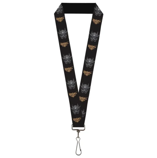 Lanyard - 1.0" - BALDUR'S GATE III Title Logo and Mind Flayer Icon Black/Grays/Tan