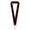 Lanyard - 1.0" - Bat Logo Harley Quinn Diamonds Black Red