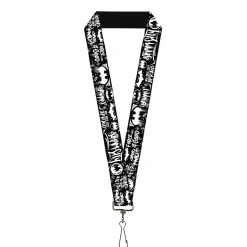 Lanyard - 1.0" - Batman Gotham City Graffiti Collage Black/White