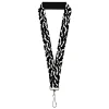 Lanyard - 1.0" - Bats Flying Scattered Black/White