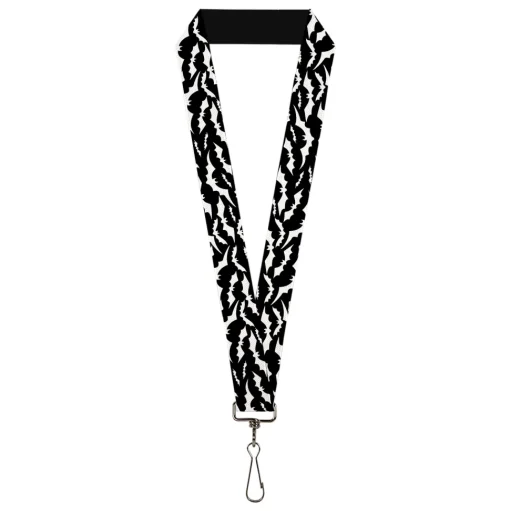 Lanyard - 1.0" - Bats Flying Scattered Black/White