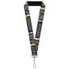 Lanyard - 1.0" - Beavis and Butt-Head Empress and King SHUT UP DUMB ASS Pose Black/White