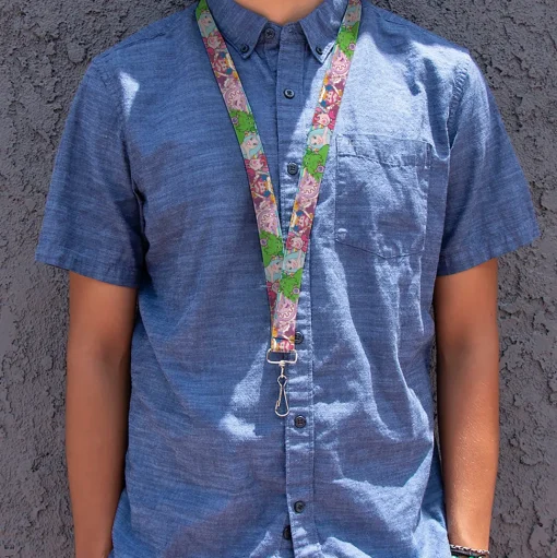 Lanyard - 1.0" - Candy Land Character Lineup Stripe Multi Color