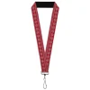 Lanyard - 1.0" - Christmas Holiday Fair Isle Stitch Pattern Red/White