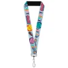 Lanyard - 1.0" - COCA-COLA DELICIOUS REFRESHING ENJOY Bottle Caps Light Blue/Multi Color