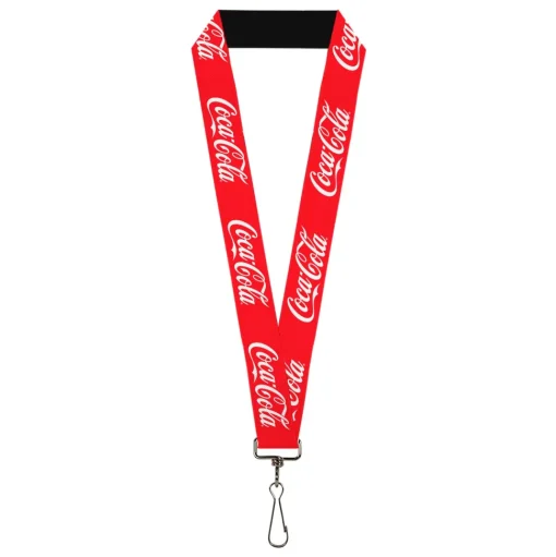 Lanyard - 1.0" - COCA-COLA Script Logo Red/White