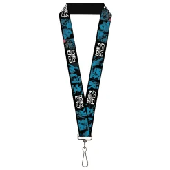 Lanyard - 1.0" - COWBOY BEBOP Title Logo and Character Blocks Black/Blues