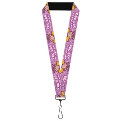 Lanyard - 1.0" - Dexter's Laboratory THE WAY OF DEE DEE Pose Pinks/White