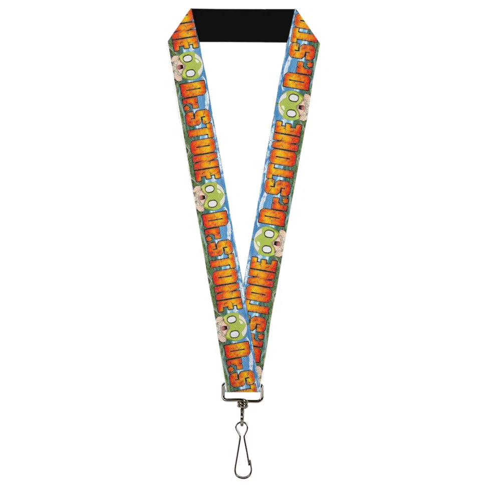 Lanyard - 1.0" - DR. STONE Title Logo and Suika Surprised Pose Blues