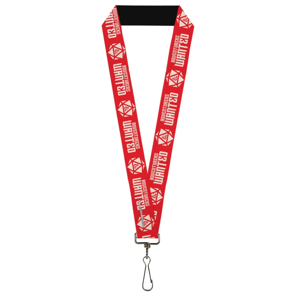 Lanyard - 1.0" - Dungeons & Dragons ADVENTURERS WANTED Red/White