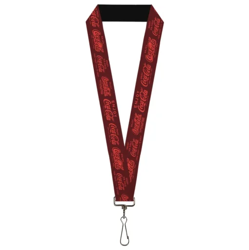 Lanyard - 1.0" - ENJOY COCA-COLA Logos Brown/Red