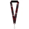 Lanyard - 1.0" - FRIDAY THE 13th/Jason Mask4/Axe Blood Splatter Black/Red/White