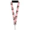 Lanyard - 1.0" - Fruits Basket Chibi Tohru Honda Face and Kimono Rice Ball Icon Pink/White/Red