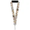 Lanyard - 1.0" - Fullmetal Alchemist Brotherhood Central Forces Military Personnel Faces White