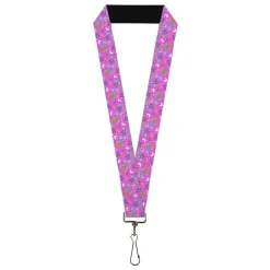 Lanyard - 1.0" - Furby and Furblets Galaxy Grid Collage Pink/Purple