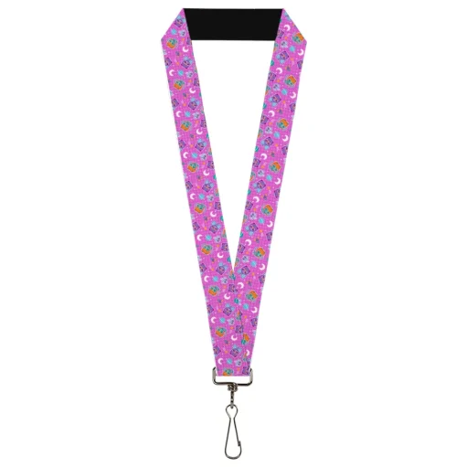 Lanyard - 1.0" - Furby and Furblets Galaxy Grid Collage Pink/Purple