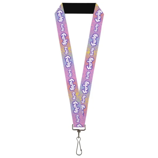 Lanyard - 1.0" - FURBY Title Logo Fur Print White/Lavender/Purple