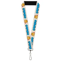 Lanyard - 1.0" - GARFIELD Title Logo and Smiling Tongue Pose White