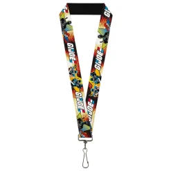 Lanyard - 1.0" - GI JOE Storm Shadow Snake Eyes and Scarlett Comic Cover Poses Explosion