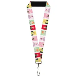 Lanyard - 1.0" - Hell's Paradise Tensen Character Pose Blocks White/Multi Color