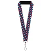 Lanyard - 1.0" - Holiday Christmas Stocking and Snowflake Blue/WhiteRed