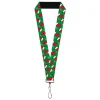 Lanyard - 1.0" - Holiday Christmas Stocking and Star Green/WhiteRed