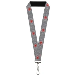 Lanyard - 1.0" - House of the Dragon Targaryen Sigil Four-Legged Dragon Grays/Red