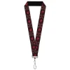 Lanyard - 1.0" - House of the Dragon Targaryen Sigil Four-Legged Dragon Black/Red/Grays