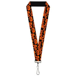 Lanyard - 1.0" - Jack-o'-Lantern Pumpkin Expressions Black/Orange