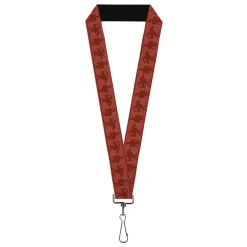 Lanyard - 1.0" - Johnny Bravo Pose Turn Silhouettes Reds