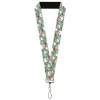 Lanyard - 1.0" - Jolly SANTA CLAUS Christmas Smiling Face Icon and Text Green/Red/White