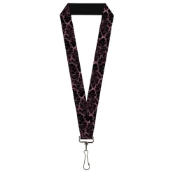 Lanyard - 1.0" - Marble Black/Baby Pink