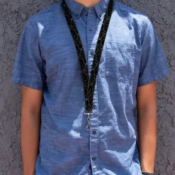 Lanyard - 1.0" - Marble Black/Charcoal Gray