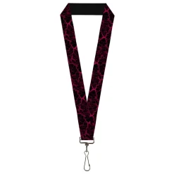 Lanyard - 1.0" - Marble Black/Hot Pink