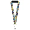 Lanyard - 1.0" - Masters of the Universe LOVE IS POWER Heroes and Villains Collage Blue/White