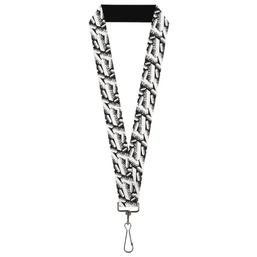 Lanyard - 1.0" - MASTERS OF THE UNIVERSE Brick Logo Stacked White/Black