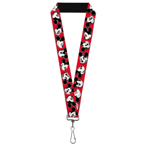 Lanyard - 1.0" - Mickey Mouse Expressions Red/Black/White