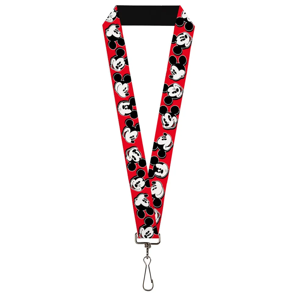 Lanyard - 1.0" - Mickey Mouse Expressions Red/Black/White