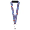 Lanyard - 1.0" - Peanuts Astronaut Snoopy Launch Poses and Text White/Multi Color