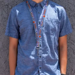 Lanyard - 1.0" - Peanuts Astronaut Snoopy Launch Poses and Text White/Multi Color