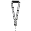 Lanyard - 1.0" - Peanuts Gang Expressions Gray/Black/White