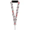 Lanyard - 1.0" - Peanuts JOE COOL Snoopy Poses and Text Gray/Black/Red/White