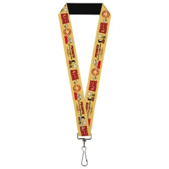 Lanyard - 1.0" - PEANUTS SOCIAL CLUB PEACE & LOVE Scenes Yellow/Red