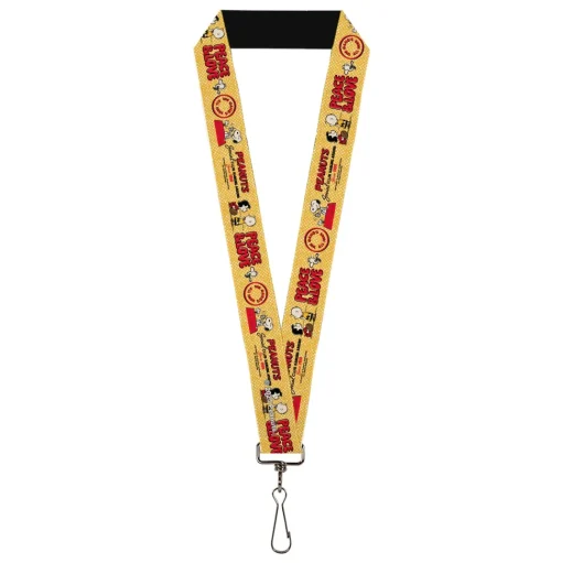 Lanyard - 1.0" - PEANUTS SOCIAL CLUB PEACE & LOVE Scenes Yellow/Red